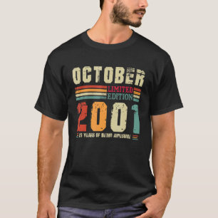 21 Years Old Retro Birthday Awesome Since October T-Shirt