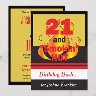 21and Smokin Hot Birthday Invitation