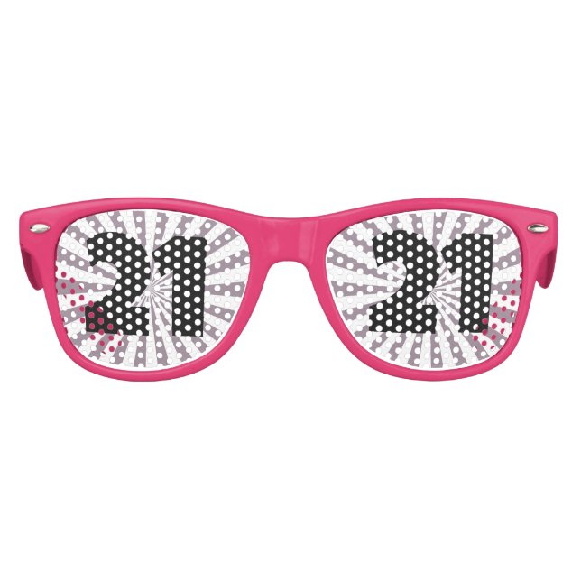 21S  BIRTHDAY 21 Party PINK Sunglasses (Front)