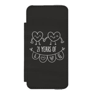 21st Anniversary Gift Chalk Hearts Incipio Watson™ iPhone 5 Wallet Case