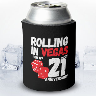 21st Anniversary Married 21 Years Las Vegas Trip Can Cooler