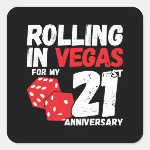 21st Anniversary Married 21 Years Las Vegas Trip Square Sticker