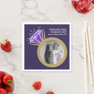 21st anniversary party Iolite purple ring photo  Napkin