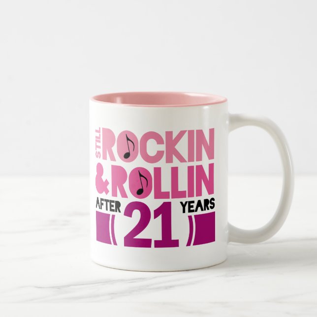 21st Anniversary Wedding Gift Two-Tone Coffee Mug (Right)