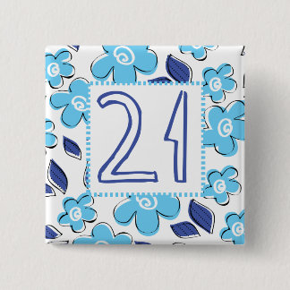 21st Birthday 15 Cm Square Badge