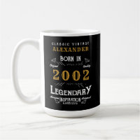 21st Birthday 2002 Add Your Name Legendary Coffee