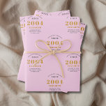 21st Birthday 2004 Add Name Pink Grey Wrapping Paper Sheet<br><div class="desc">A personalised wrapping paper design for that birthday celebration for a special person. Add the name to this vintage retro style pink and grey design for a custom birthday gift. Easily edit the name and year with the template provided. A wonderful custom birthday gift. More gifts and party supplies for...</div>