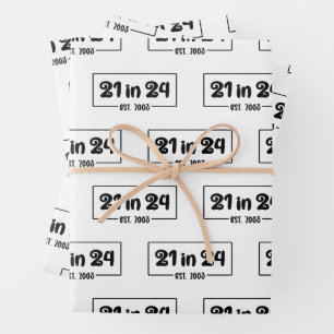 21st Birthday 21 in 24 Est 2003 Birthday Wrapping Paper Sheet