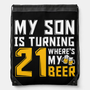 21st Birthday 21 Year Old Son Dad Mom Family Drawstring Bag