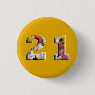 21st Birthday 21 Years Milestone Button