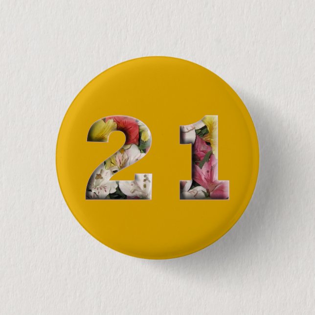 21st Birthday 21 Years Milestone Button (Front)