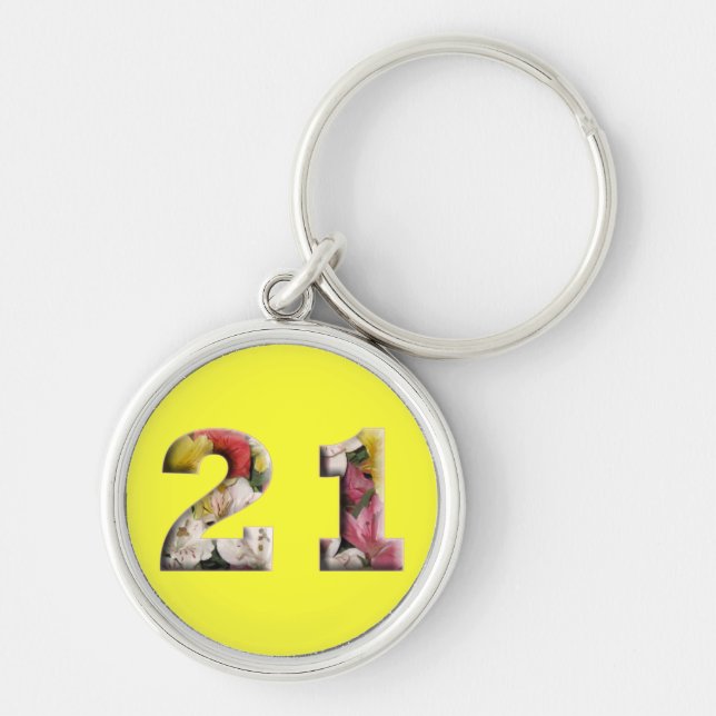 21st Birthday 21 Years Milestone Keychain (Front)