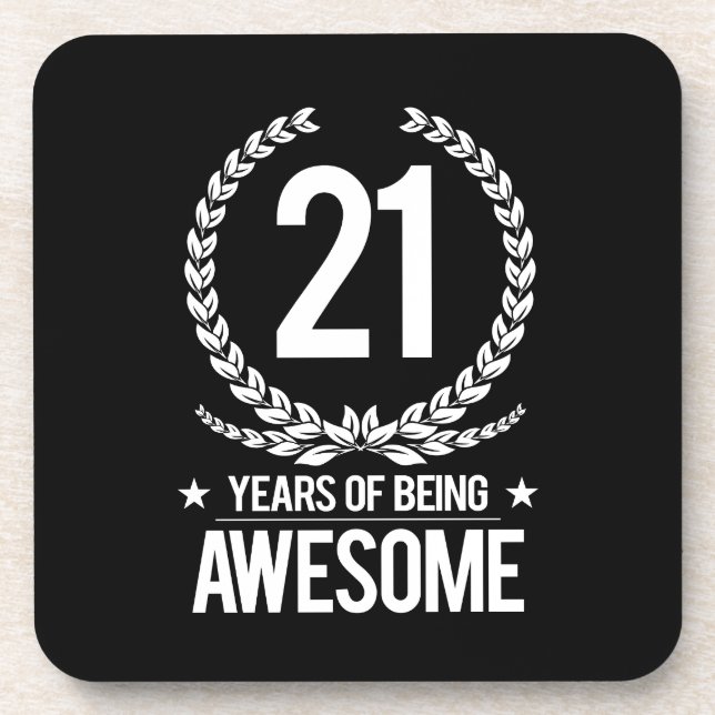 21st Birthday (21 Years Of Being Awesome) Coaster (Front)