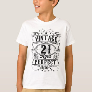 21st Birthday 21 Years Old Vintage Est 2004 Bday D T-Shirt