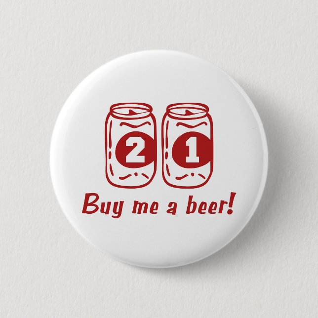 21st Birthday 6 Cm Round Badge (Front)