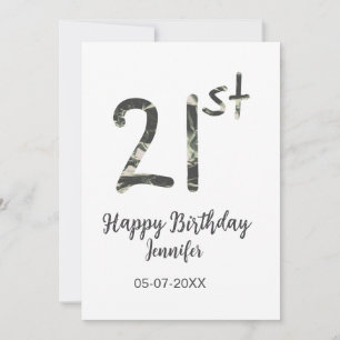 21st birthday add name date year black template go