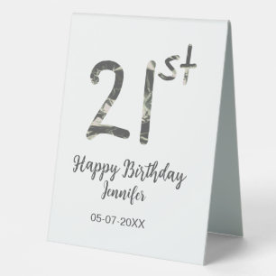 21st birthday add name date year black template go