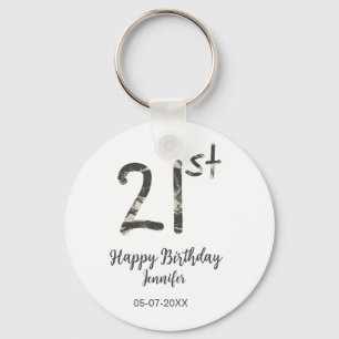 21st birthday add name date year black template go key ring