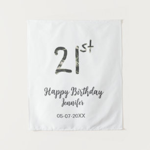 21st birthday add name date year black template go tapestry