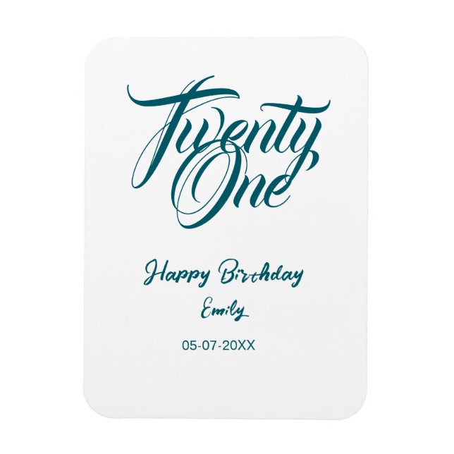 21st birthday add name date year blue template thi magnet (Vertical)