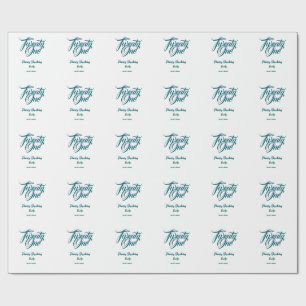 21st birthday add name date year blue template thi wrapping paper