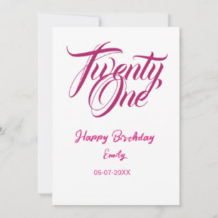 21st birthday add name date year pink template thi