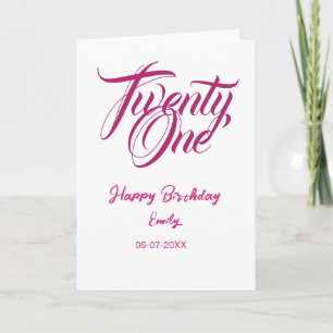 21st birthday add name date year pink template thi