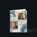 21st Birthday Almond blossom blue-cream  Announcement<br><div class="desc">A collection of abstract simplified decor themes for a fun-loving enthusiast of blues and denim, as well as a Van Gogh almond blossom painting for a twenty-first birthday celebration that includes a modern photo collage on cards and gifts. Each theme is thoughtfully designed to evoke a sense of joy and...</div>