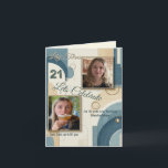 21st Birthday Almond blossom blue-cream  Announcement<br><div class="desc">A collection of abstract simplified decor themes for a fun-loving enthusiast of blues and denim, as well as a Van Gogh almond blossom painting for a twenty-first birthday celebration that includes a modern photo collage on cards and gifts. Each theme is thoughtfully designed to evoke a sense of joy and...</div>