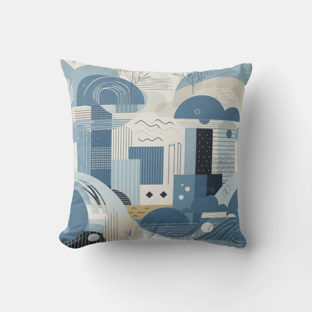 21st Birthday Almond blossom blue-cream  Cushion (Front)