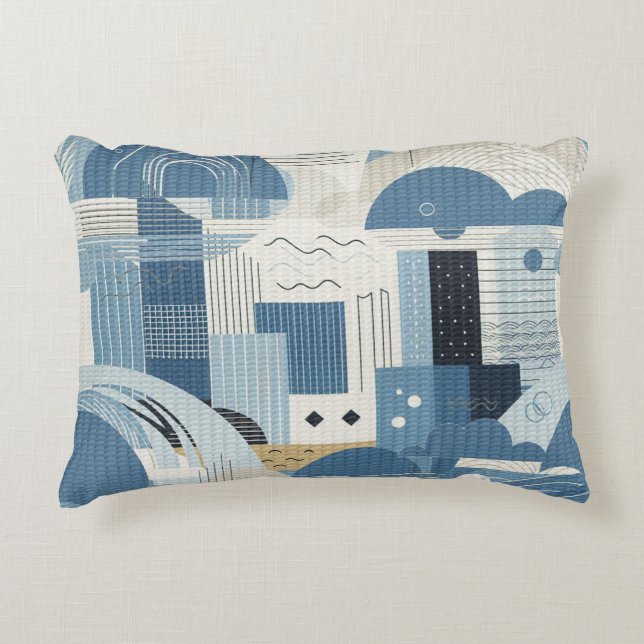 21st Birthday Almond blossom blue-cream  Decorative Cushion (Front)