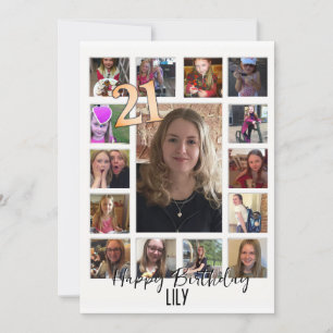 21st Birthday Almond blossom blue-cream Invitation