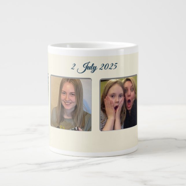 21st Birthday Almond blossom blue-cream  Large Coffee Mug (Front)