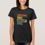 21st Birthday Awesome Since January 2002 21 Years  T-Shirt<br><div class="desc">21st Birthday Awesome Since January 2002 21 Years Old</div>