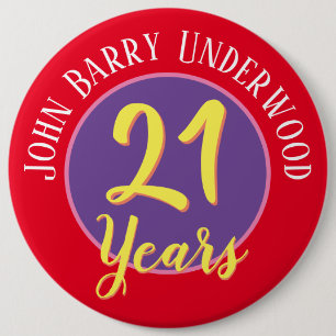 21st Birthday Badge to Personalise.