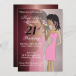 21st Birthday Bash Party Invitation<br><div class="desc">Birthday Girl Invitations. 100% Customisable. Ready to Fill in the box(es) or Click on the CUSTOMIZE button to add, move, delete or change any of the text or graphics. Made with high resolution vector and/or digital graphics for a professional print. NOTE: (THIS IS A PRINT. All zazzle product designs are...</div>