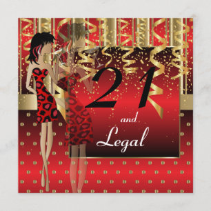 21st Birthday Bash Party Invitation