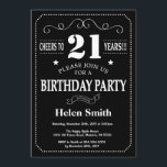 21st Birthday Black and White Chalkboard Invitation<br><div class="desc">21st Birthday Invitation Black and White Typography. Chalkboard. Black and White Background. Adult Birthday. Male Men or Women Birthday. Kids Boy or Girl Lady Teen Teenage Bday Invite. 13th 15th 16th 18th 20th 21st 30th 40th 50th 60th 70th 80th 90th 100th. Any Age. For further customisation, please click the "Customise...</div>