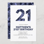 21ST Birthday, Blue Camo Personalised Invitation<br><div class="desc">This camo invitation is perfect for a young man's birthday party with it's simple lines and no frill design.  
Use the template form to add your information.  Other colours and ages are available.</div>