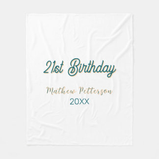21st birthday blue orange stylish boho retro name  fleece blanket