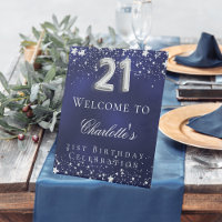 21st Birthday blue silver stars welcome party