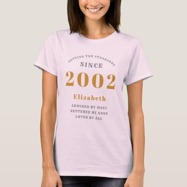 21st Birthday Born 2002 Add Name T-Shirt (Front)