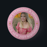 21st Birthday Buy Me A Drink  Button<br><div class="desc">21st Birthday Buy Me A Drink button.

Celebrate your 21st birthday with this great keepsake button. Wear it and let people know it's your 21st birthday! Have all your friends wear them for a night full of flowing drinks!</div>