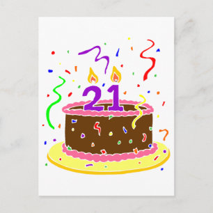 21st Birthday Cake Postcard