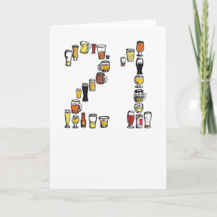 21st birthday card, beer card
