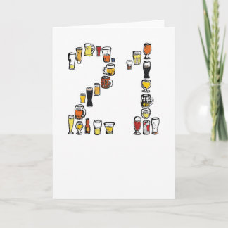 21st birthday card, beer card