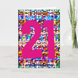 21st birthday card for female. Bright colourful
