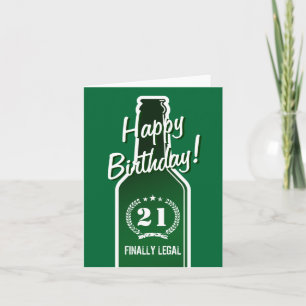 21st Birthday card for son Beer finally legal