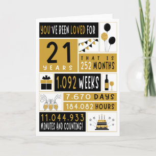21st Birthday Card, Greeting Card, Gift Card