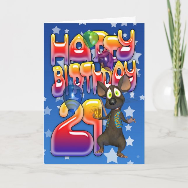 21st Birthday Card, Happy Birthday Card (Front)